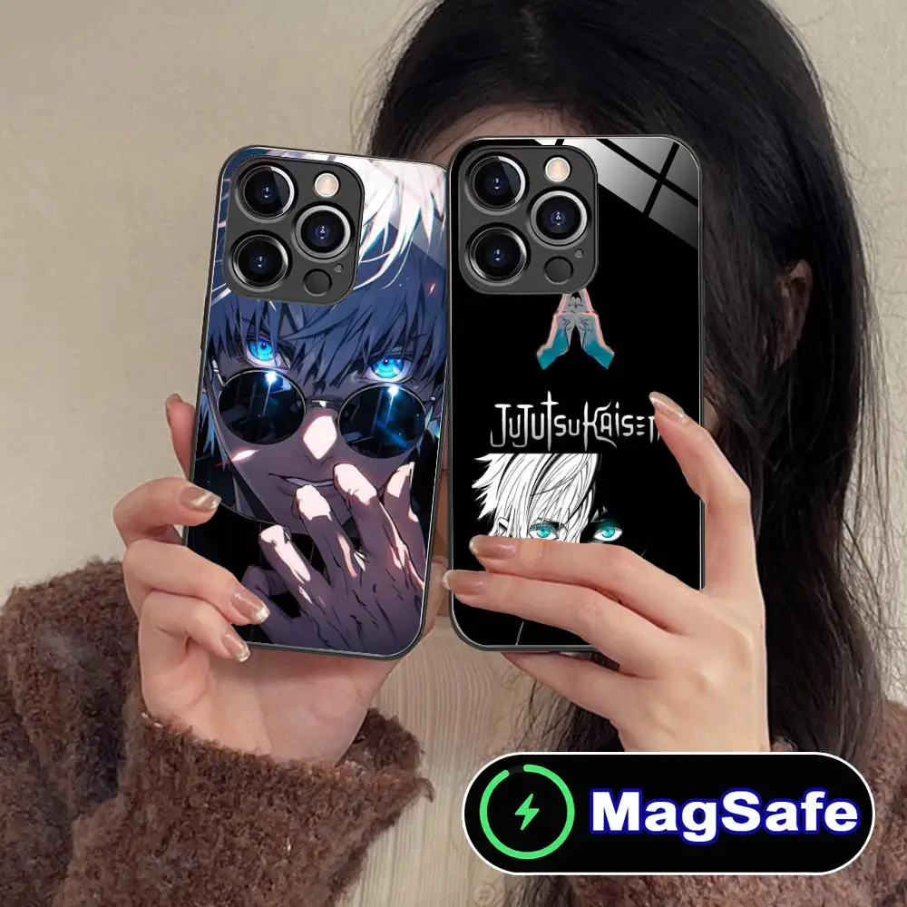 Jujutsu Kaisen Satoru Gojo Luxury Phone Case with MagSafe Glass Cover