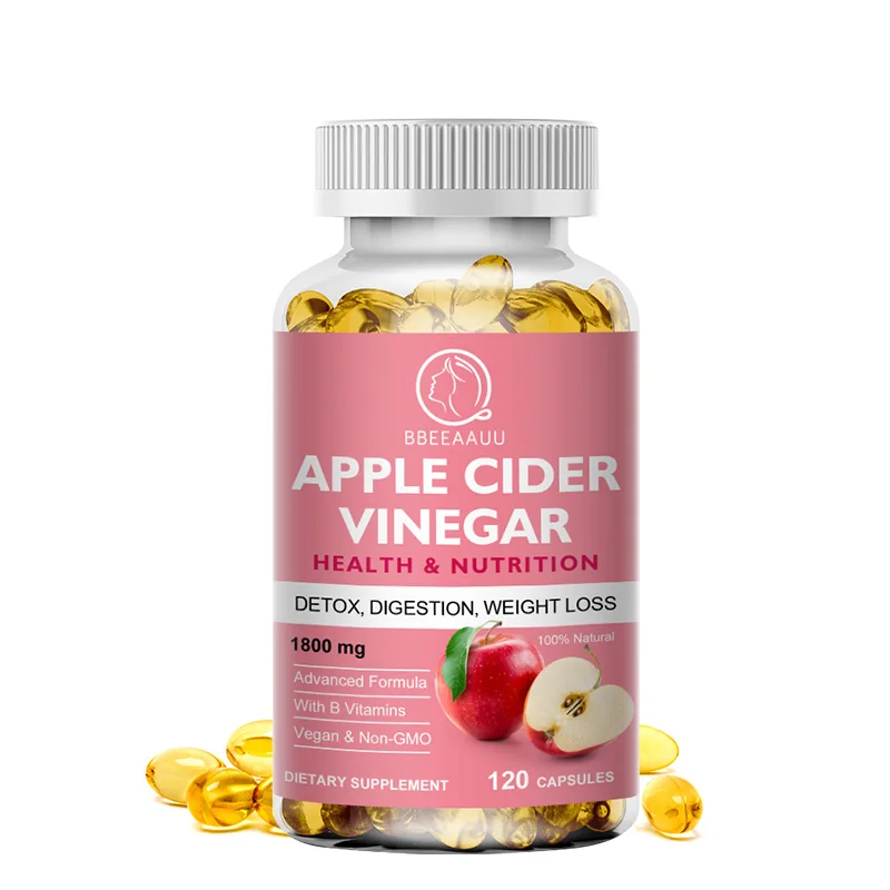 

BBEEAAUU Apple Cider Vinegar Capsule for Men and Women Weights Controls Inhibiting Fat Growth Burning Fat Detox Gym Fat Burner