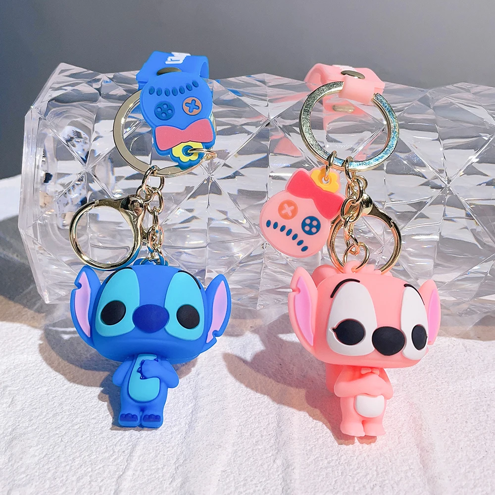 6pcs/Lot New Disney Lilo & Stitch Keychains for Girls Gift Boys Angel Stitch  Key Chains Mini Dolls Kid Key Ring Car Bag Charm - AliExpress
