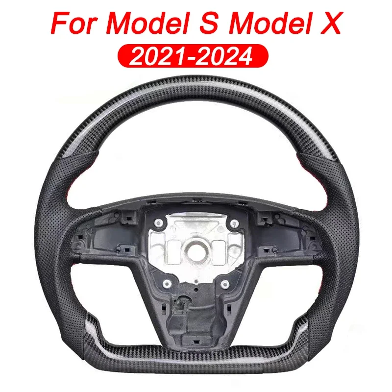 

Sport Steering Wheel for Tesla Model S Model X 2021 2022 2023 2024 Heated Napa Leather Carbon fiber Modified Accessories