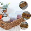 Woven Storage Basket Wicker Baskets Drawers Large Food Container Toys Sundries Bin Desk and Organizers Finishing Magazine 2