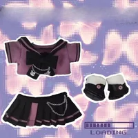 20cm baby clothes dark purple school uniform set cotton doll clothes three piece set doll doll doll changing 1