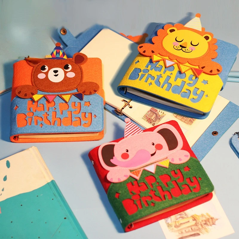 

Creative Zoo Happy Birthday Kindergarten Children Gift Colorful Cute Cartoon Loose-leaf Notebooks School Supplies