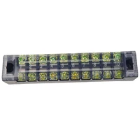 1PCS  TB1510 Dual Row Thick Copper Screw Terminal Block Flame Retardant Grounding Strip Wire Connector Durable 600V 15A 5