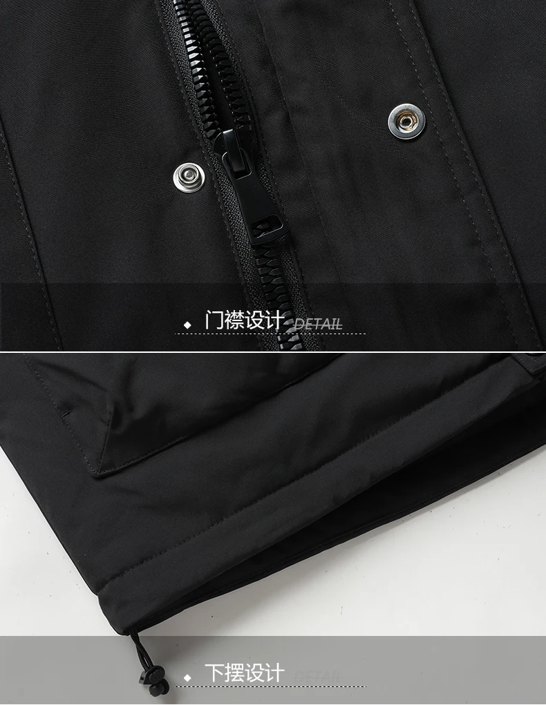 Hochwertige warme, lockere Entendaunenjacke mit Kapuze für Herren, Winter, Business-Casual, dicker Puffermantel, Oberbekleidung, übergroßer, winddichter Parka – Detail 22