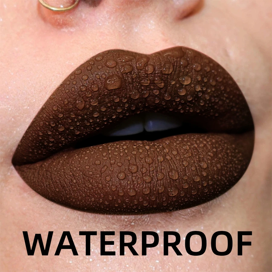 Richly Pigmented Matte Velvet Brown Lip Gloss - Non-Stick, Long Lasting, Velvety Smooth Finish - Hydrating Lip Glaze & Lip Mud M 2