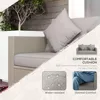 Patio Wicker Loveseat with Cushions, 2-Seat Outdoor PE Rattan Couch, Sofa with Throw Pillows for Porch, Backyard, Garde 4