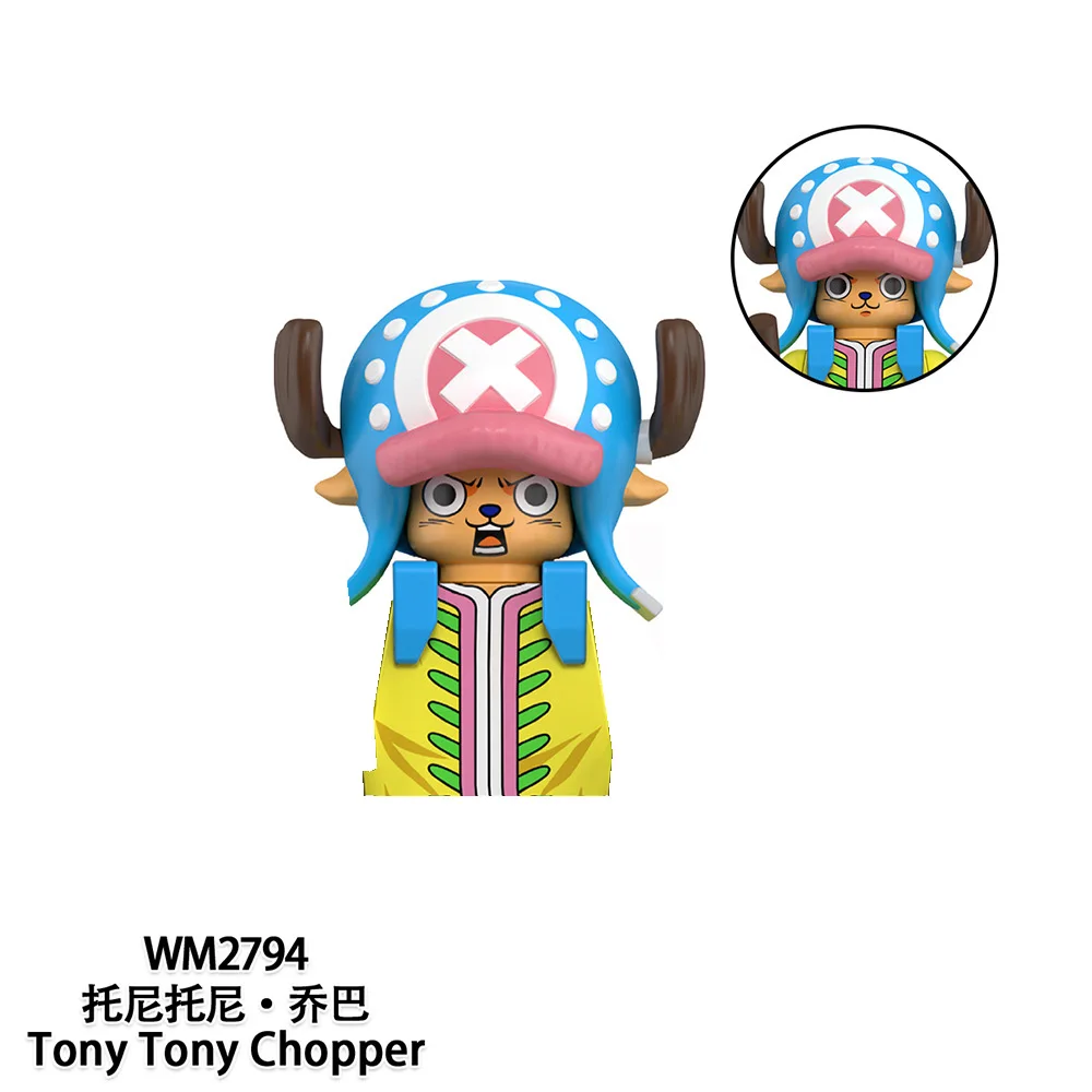 Anime Series One Piece Mini Action Figure Doll Chopper Monkey D Luffy Sanji Puzzle Assembly Building Block Doll Decorative Gift