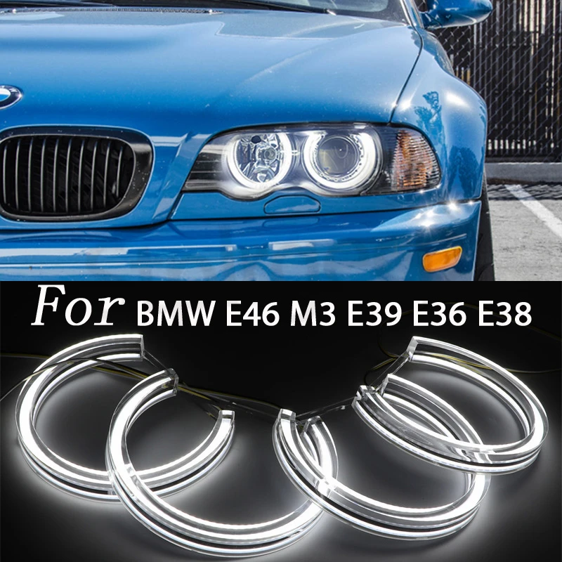 E46 Dtm Led Angel Eyes Per Bmw E46 M3 E39 E36 E38 Alogeno Faro Allo Xeno Cristallo Switchback Halo Luci Accessori Tuning Fai Da Te
