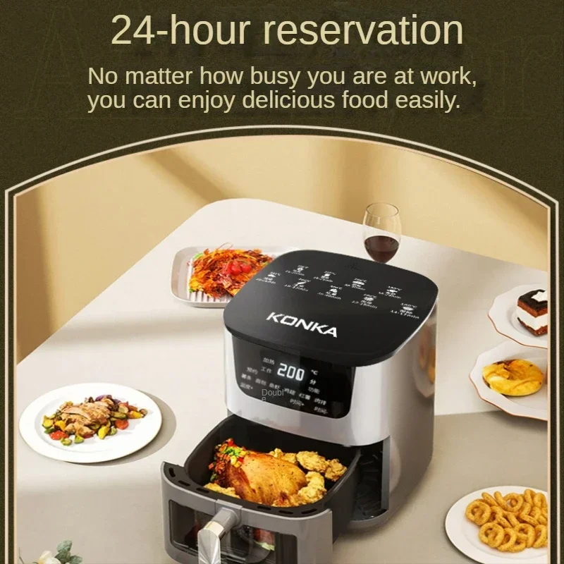 New Air Fryer Visualization 10L Large Capacity Multifunctional Automatic Oil free Electric Oven All in one Kitchen appliances