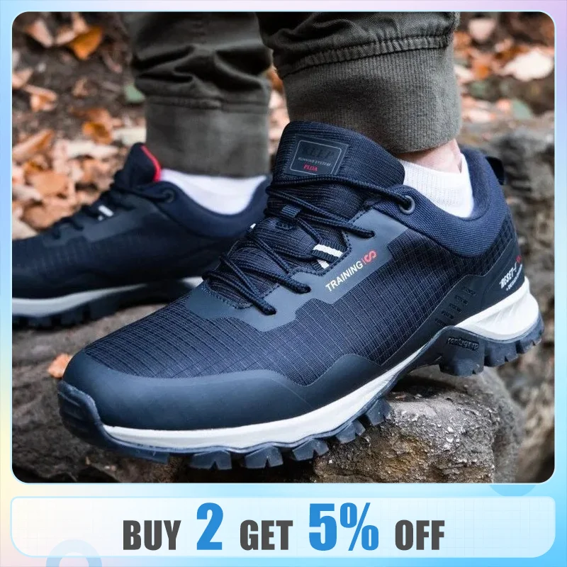  Baasploa New Men Anti-Skid Wear Resistant Hiking Shoes Fashion Waterproof Outdoor Travel Shoes Sneaker Comfortable Male Shoes 