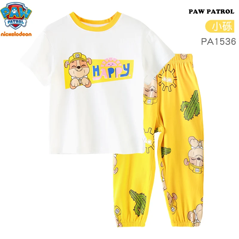 Pijamas finos originales de Paw Patrol Skye Chase para niños, conjuntos de primavera y verano con dibujos animados para estudiantes, camisetas y pantalones, ropa de dormir para niños y niñas