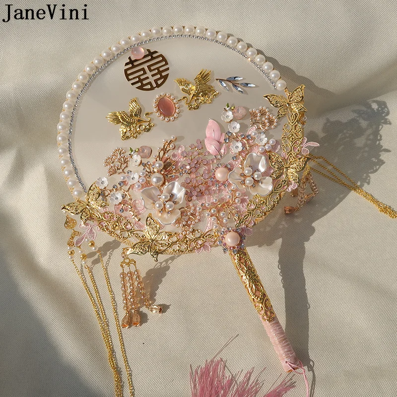 janevini-pink-bridal-fan-crystal-rhinestone-chinese-wedding-xiuhe-clothing-wedding-fan-luxury-pearls-china-bride-tassel-bouquet