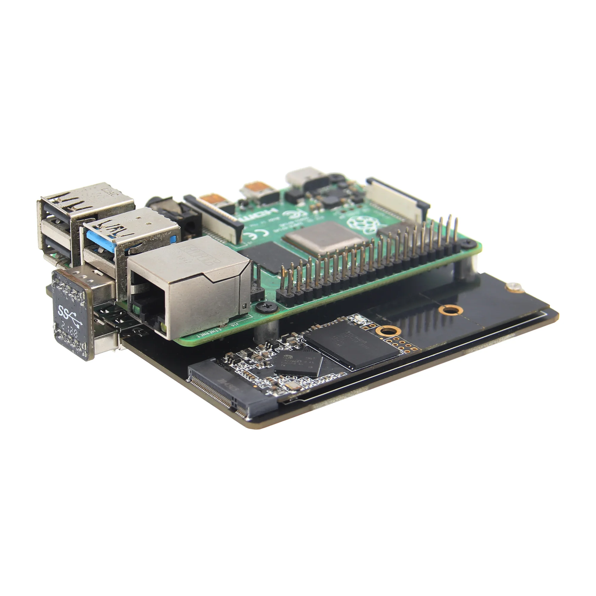 Raspberry pi 4 b用の拡張ボード,Geekworm-X863 m.2 ngff key-b