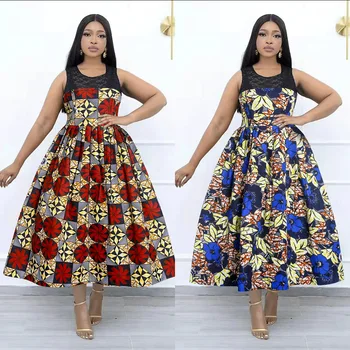 Adeola Lace Sleeve Ankara  Gown
