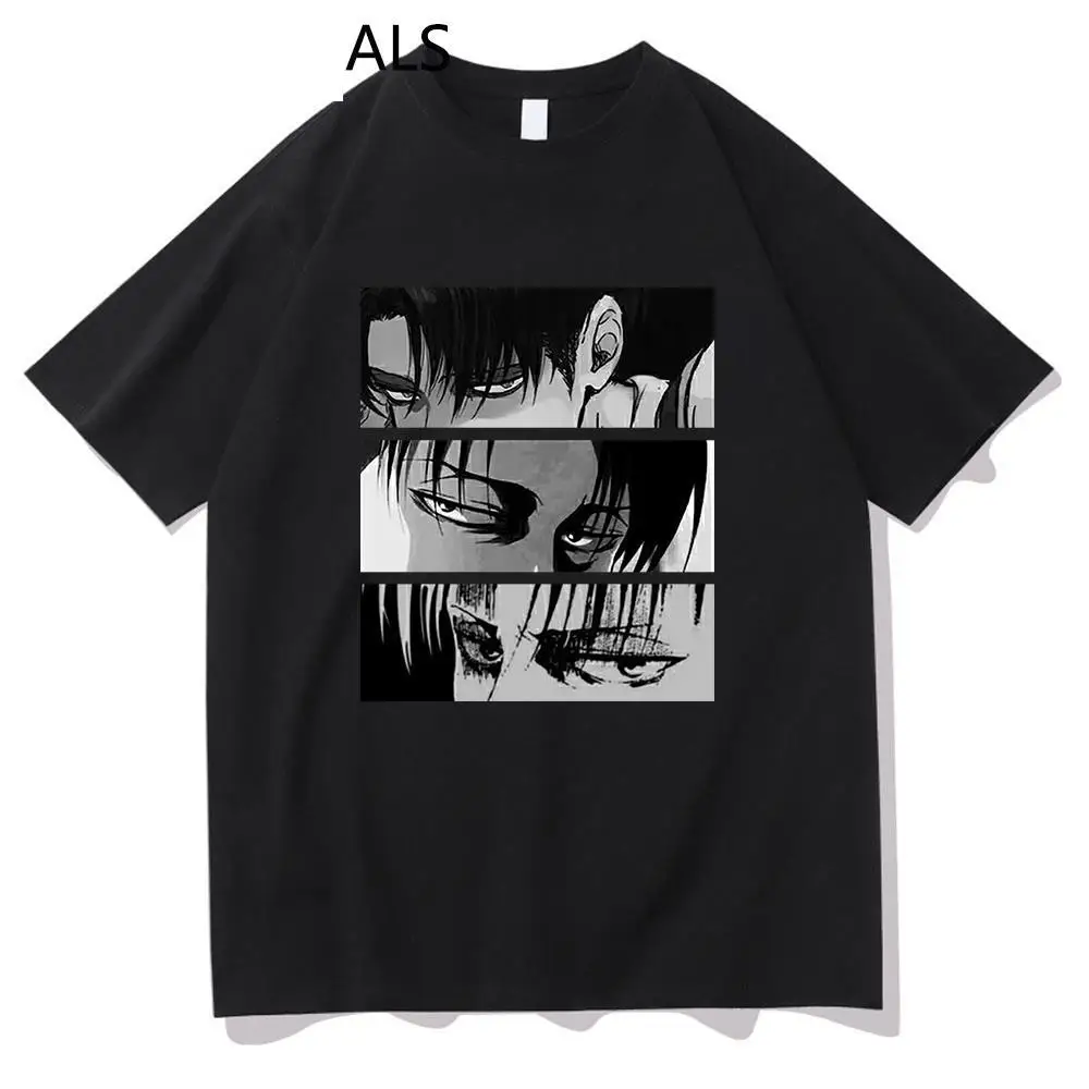 

Attack on Titan T Shirt Men Funny Harajuku Graphic Manga Shingeki No Kyojin T-Shirt Unisex Cotton Mikasa Eren Tees Anime Tshirt