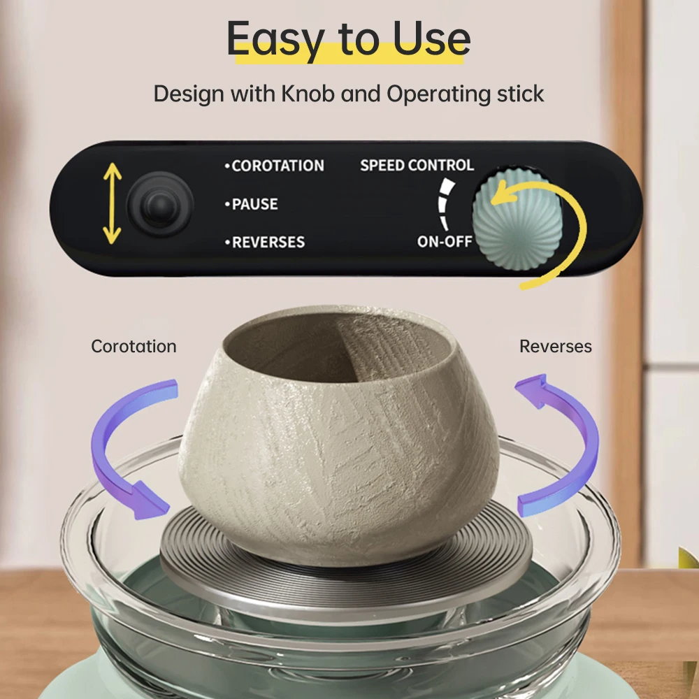 Mini Pottery Wheel, Kit Pottery Clay 6