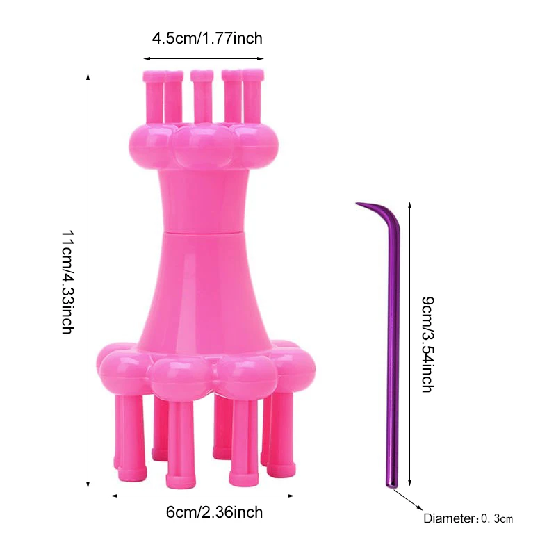 Double Head French Yarn Random Color Plastic Knitter Knitting Doll Craft Spool Loom With Crochet Hook Knitter Loom Maker