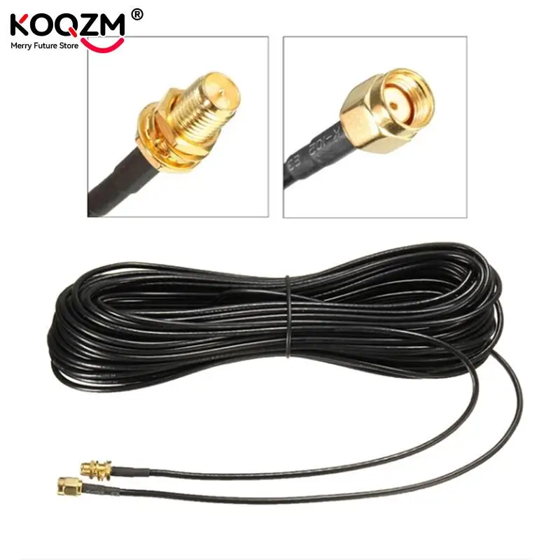 20m Pure Copper Gold Plated Cables Male to Female Antenna RG174 RP-SMA Extension Cable Wire WiFi Wi-Fi For Router Wlan viborg vi06br 99 99% pure red copper rhodium plated non solder hi end iec socket inlet
