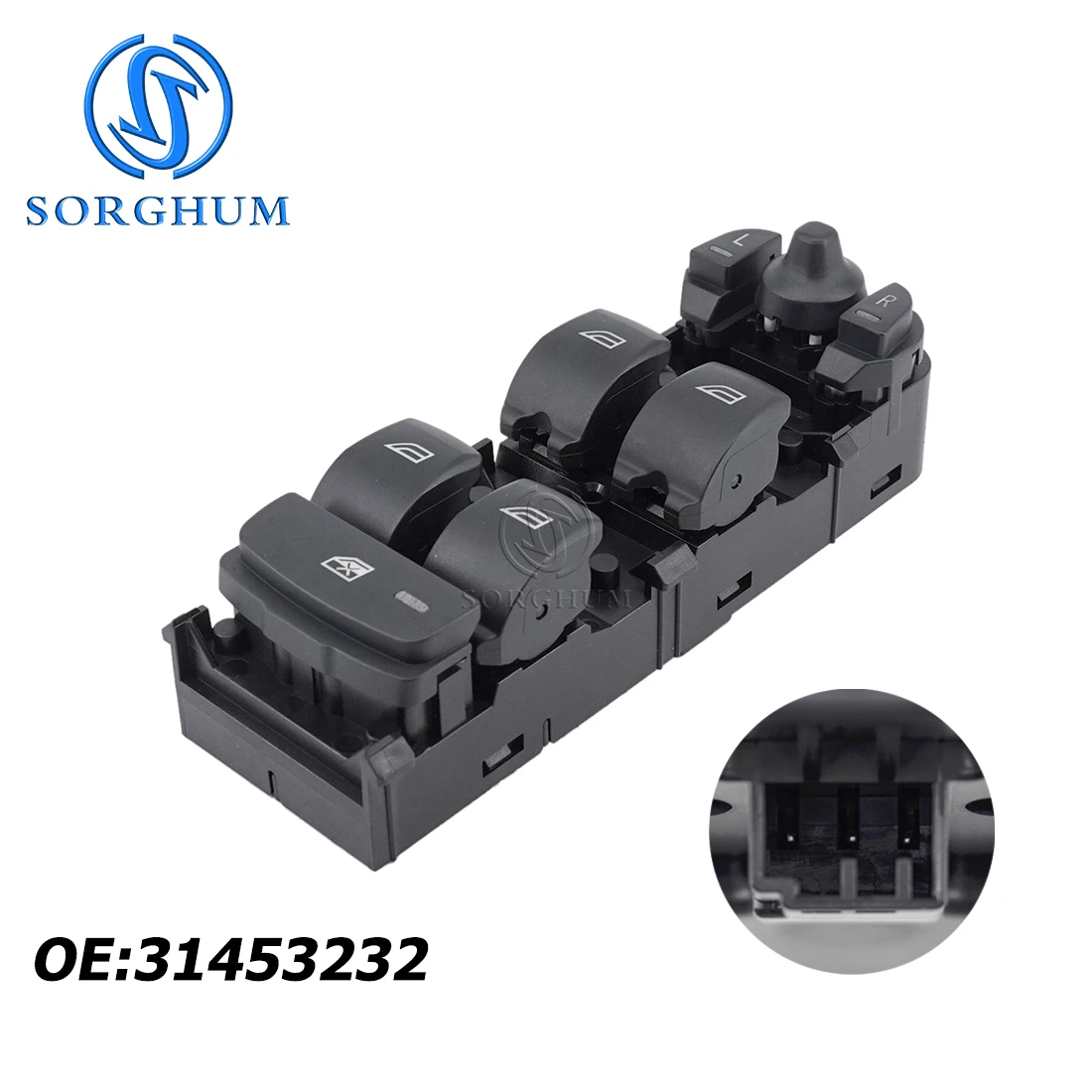 

SORGHUM 31334345 Power Window Switch For Volvo S80 S60L C70 V70 XC90 V60 V90 C30 14 - 16 Front Left Auto Part 31453232 31376495