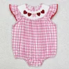 Boutique Baby Infant Girls Rompers Lover Rabbit Easter Short Sleeve Rompers Fashion Toddler Girs Onesie Kid Baby Bubble Rompers 3