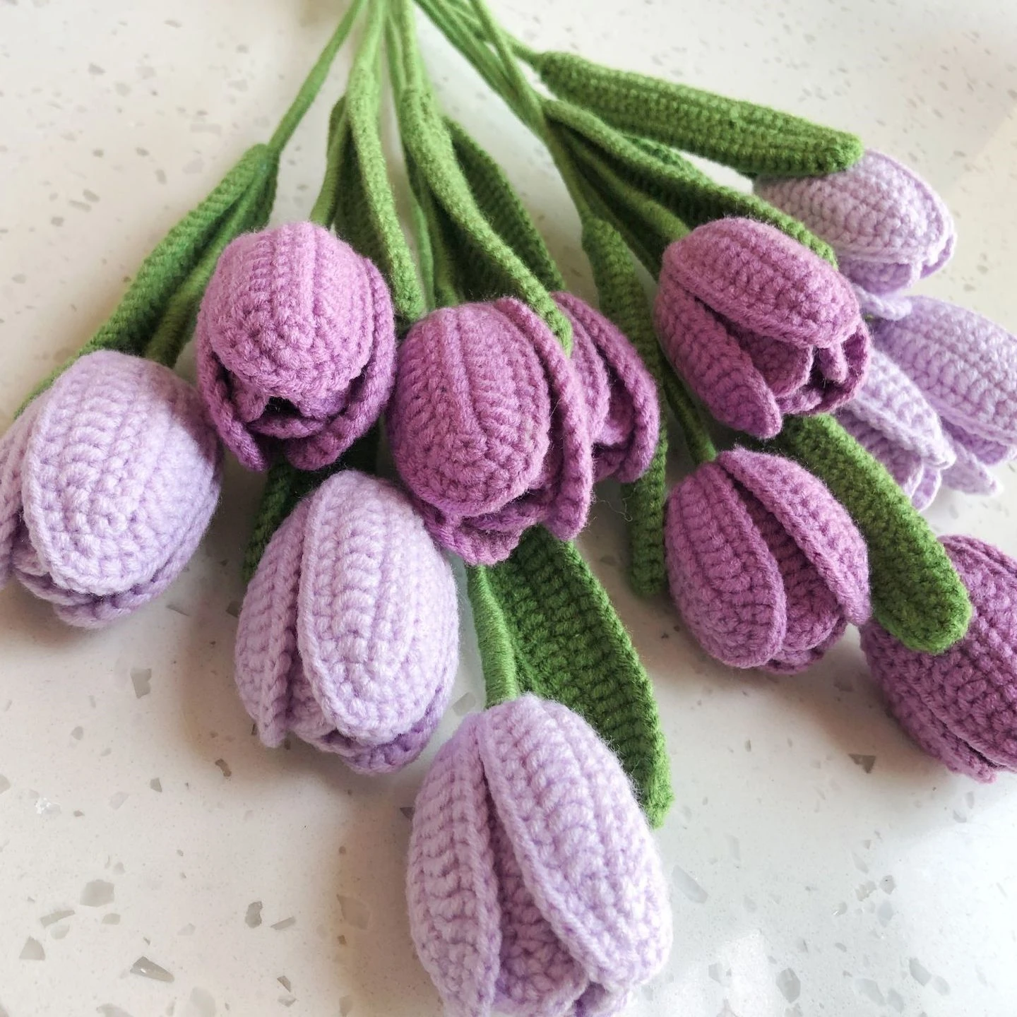 Handmade Knitted Artificial Flowers Tulips For Home Decor Colorful Cotton Yarn Fake Flower For Vase Handmade Mother's Day Gifts