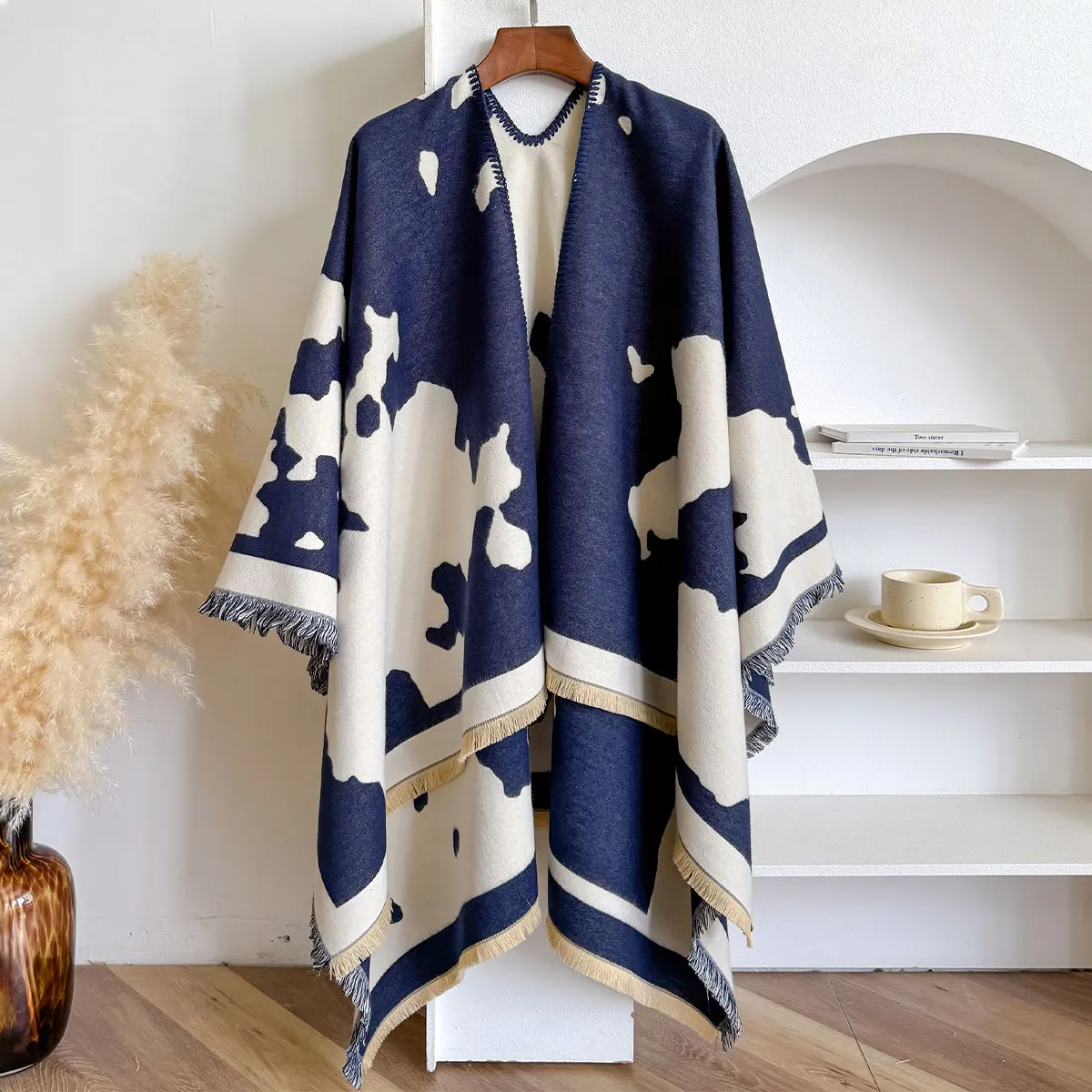 Luxury Brand Imitation Cashmere Women Spot Map Scarf Winter Warm Shawl and Bandana Pashmina Female Foulard Thick Blanket Poncho