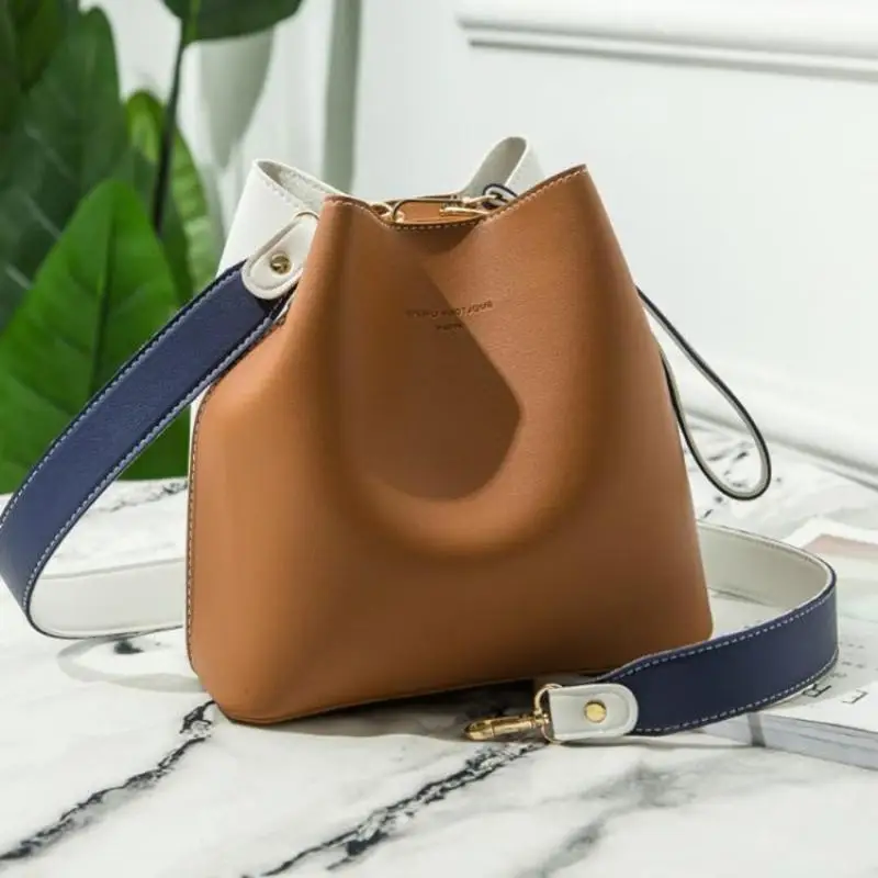 Women Bucket Bag Luxury Shoulder Crossbody Handbag High Quality Large Capacity Solid Color Bags New Fashion Casual Messenger Bag