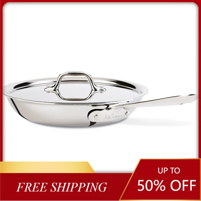 NEW All-Clad D3 3-Ply Stainless Steel Fry Pan with Lid 10 Inch