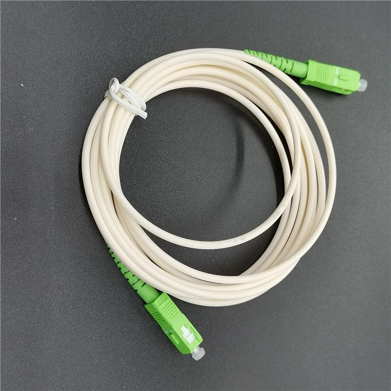 SC/APC-SC/APC 2m  Simplex single-mode  Fiber Optic Patch Cord White ,Sky and Globe Compatible 100 pcs 3 5 meter length sc apc sc apc blue fiber optic patch cord single mode g657a2 simplex 1 6mm jumper cable for france