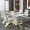 Marble Square Dining Table Set 4 Chairs and 6 Chairs,modern Luxury Gold with 6 Seater Restaurant Dining Room Furniture 4 Marble Square Dining Table Set 4 Chairs and 6 Chairs,modern Luxury Gold with 6 Seater Restaurant Dining Room Furniture 4
