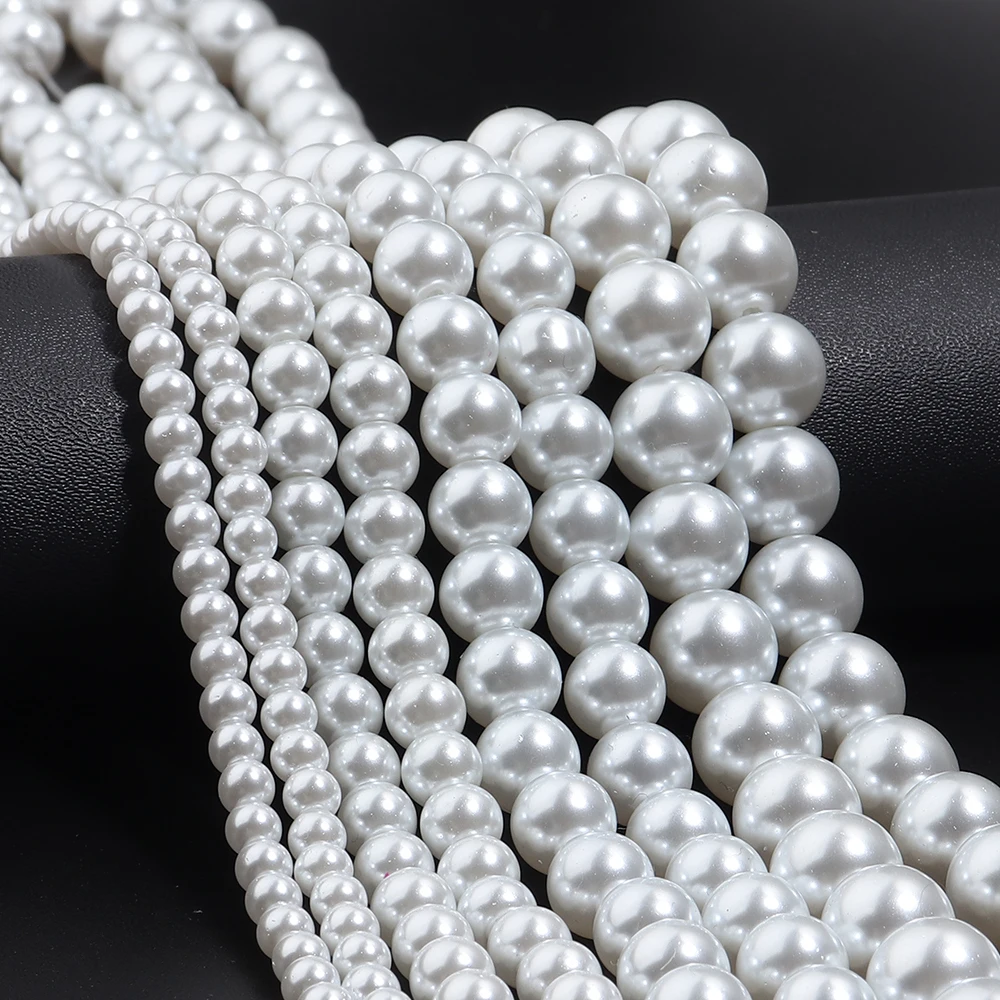 Imitation Pearl Beads 1strand/lot Vintage White Baroque Shell Pearl Loose For DIY Women Jewelry Findings Accessories