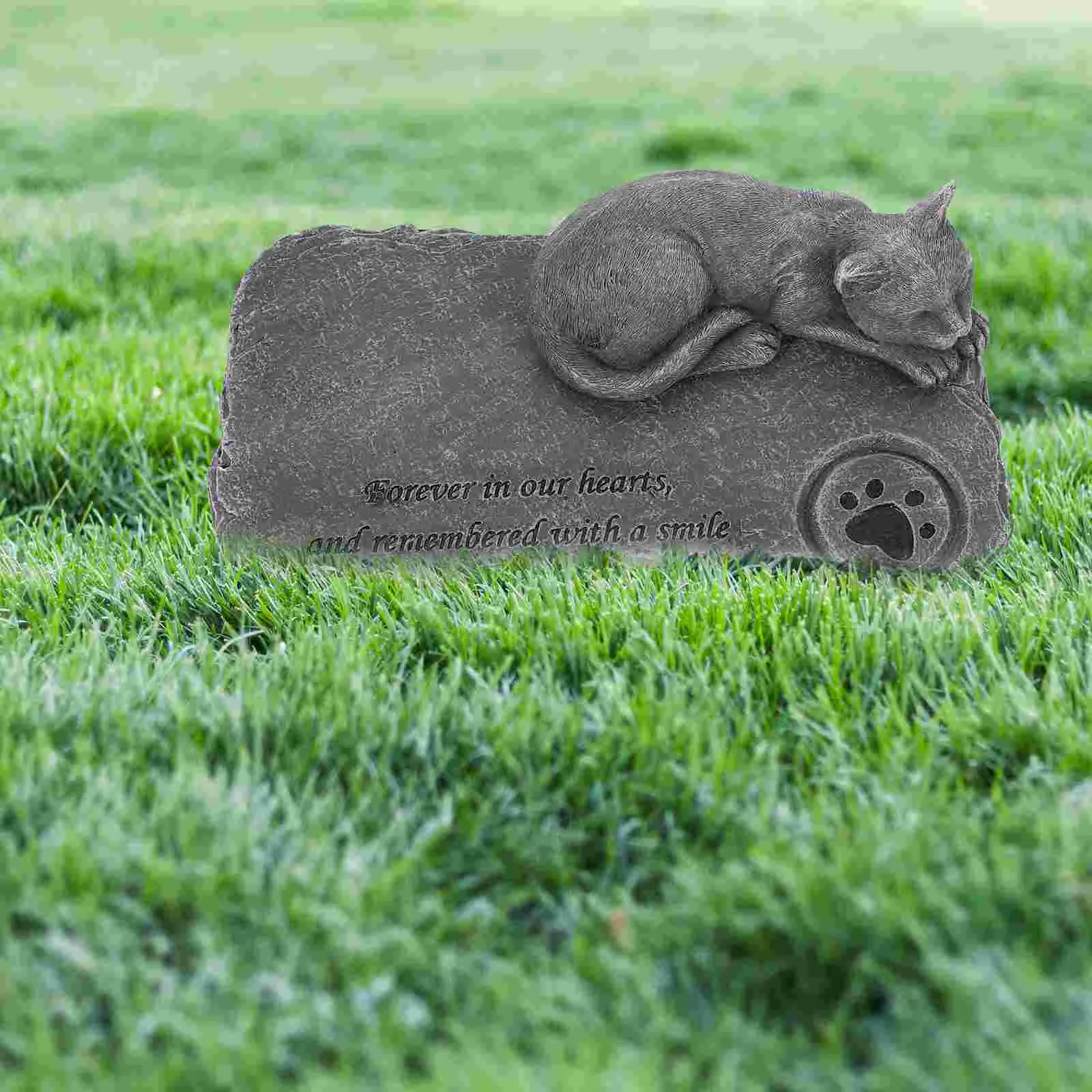 

Kitten Dog Ornament Pet Burial Markers Cat Memorial Gift Grave The Headstones for Graves Animal Statute
