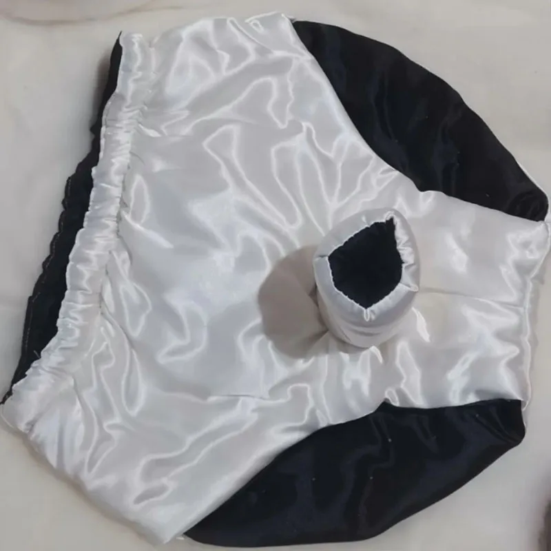Men Sexy Glossy Soft Floral Silky Touch Briefs Filled Long Staple Cotton Sheath Underpants Warm Strings Anti static Costumes men briefs