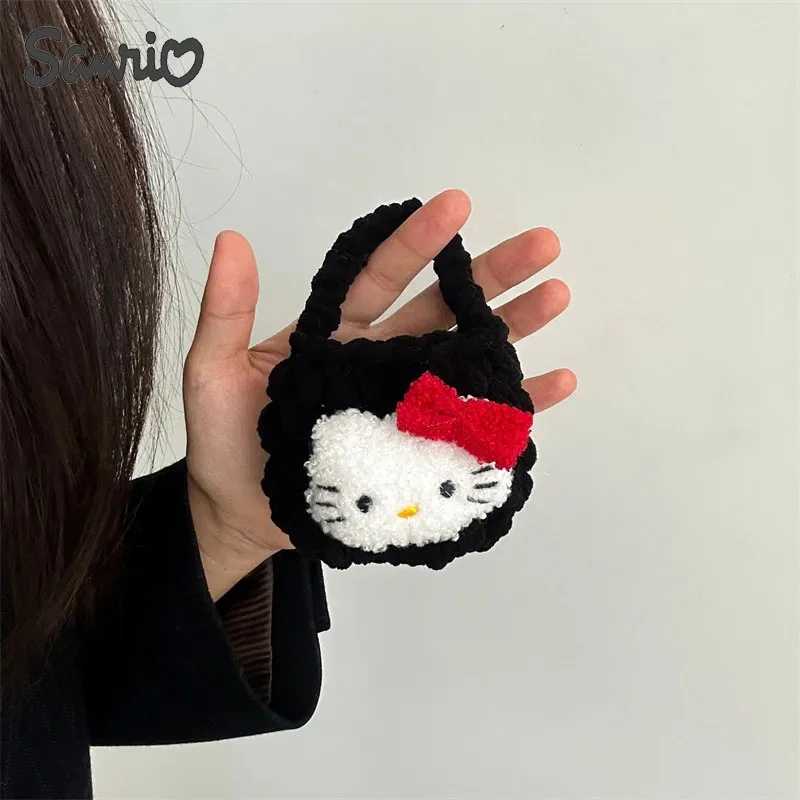 Plush Toys Plush Coin Purse Sanrio Hello Kitty Plush Toys Wallet Women Bags Cute Children Coin Purse Kawaii Girls Plushie Headphone Bag Fashion Kids Gifts