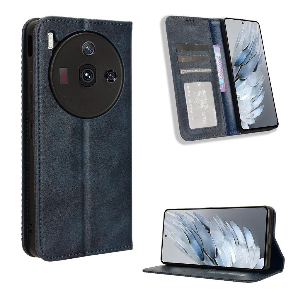 Deluxe Leather Flip Wallet Stand with Card Holder