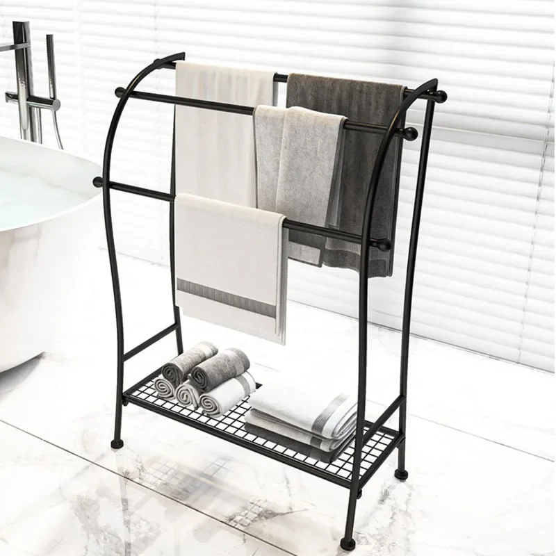 

Towel Holder Floor-to-ceiling Bathroom Storage Shelves Toilet Clothes Rack Perforpunching Toilet Towel Rack For Kitchen Towels