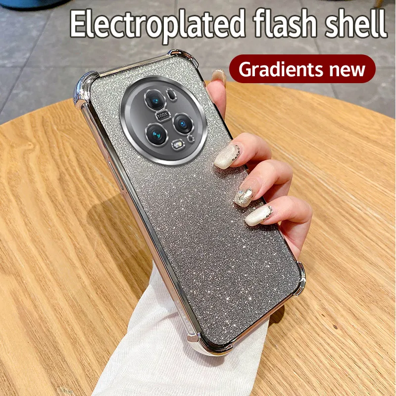 Luxury Plating Clear Shockproof Glitter Phone Case - Soft Protective Cover