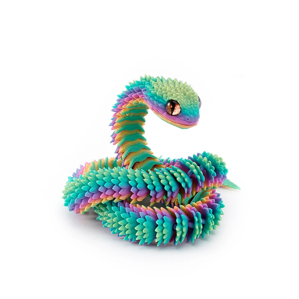 3D Printed 30cm Snake Viper Movable Joint Creative Figurine Kids Birthday Party Favors Adults Gifts Goody Fillers Home Ornament