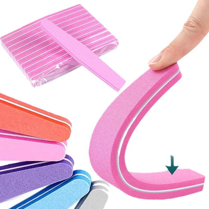 1Pcs Double-sided Nail File Block Colorful Sponge Nail Polish Buffing Sanding Buffer Strip Polishing Pedicure Manicure Tool_voghion.com