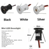 IP65 Mini Spotlight 15mm 1W Recessed Spot Leds Lights 12V Ceiling Downlight Stair Cabinet Spots Lamp with Transformer 110V-220V 3