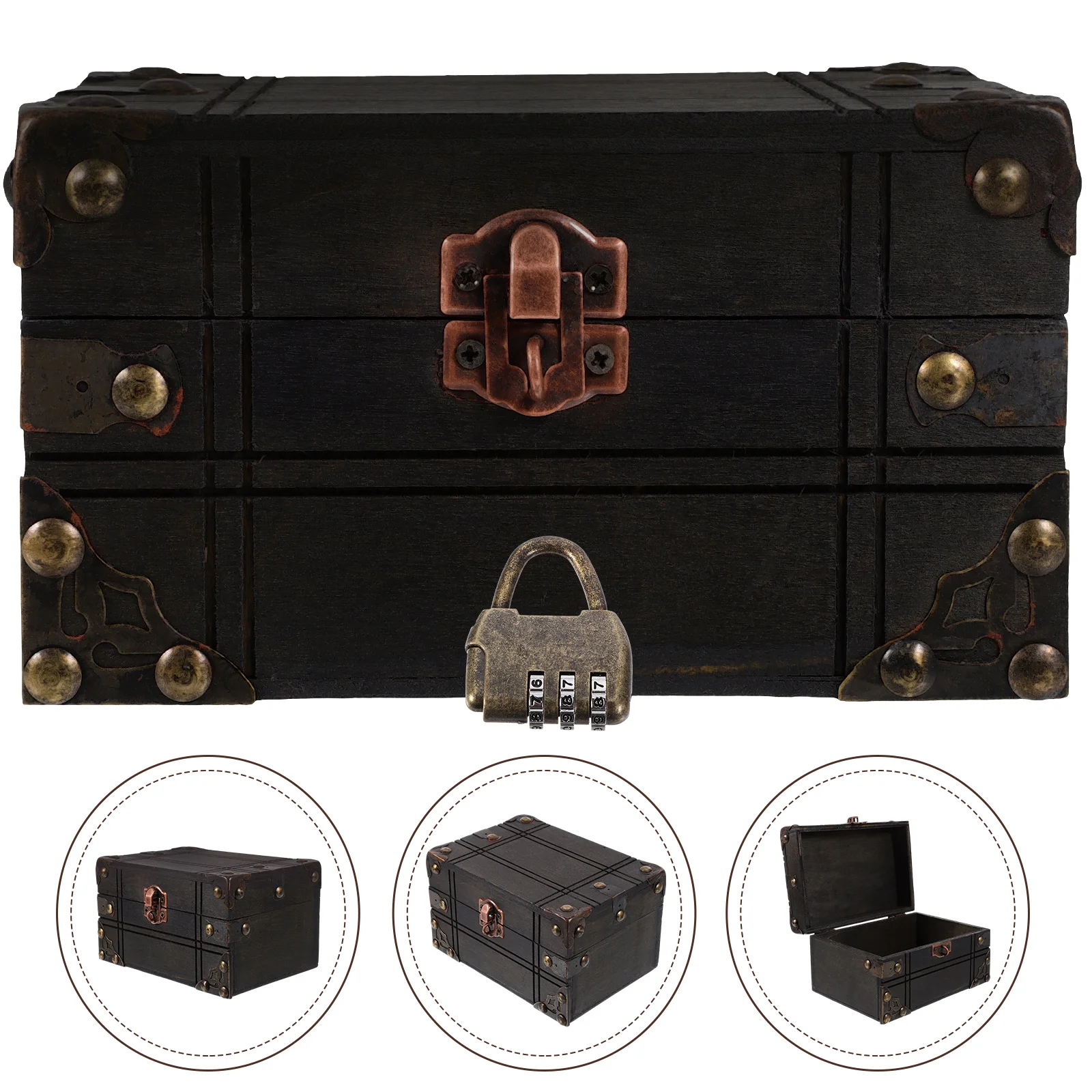 

Vintage Treasure Box Wooden Treasure Vintage Wooden Decorative Box Jewelry Box Case