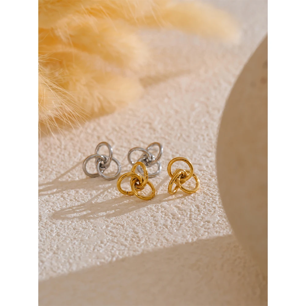 Yhpup Stud Earrings Stainless Steel PVD Plated