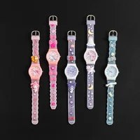 MINISO Sanrio 3D Pattern Children's Watch Cinnamoro Hello Kitty Waterproof Quartz Watch Kuromi Cartoon Silica Gel Watchband Kids 2