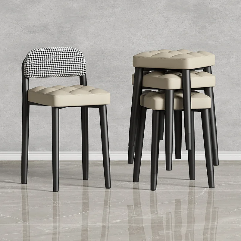 

Modern Minimalist Dining Chair with Backrest Nordic Dressing Chair Home Dining Table and Chair Light Luxury Stackable Stool