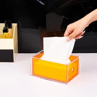 Creative Transparent Acrylic Tissue Box Living Room Paper Box Holder Simple Coffee Table Napkin Storage Box Decorative Ornament 1