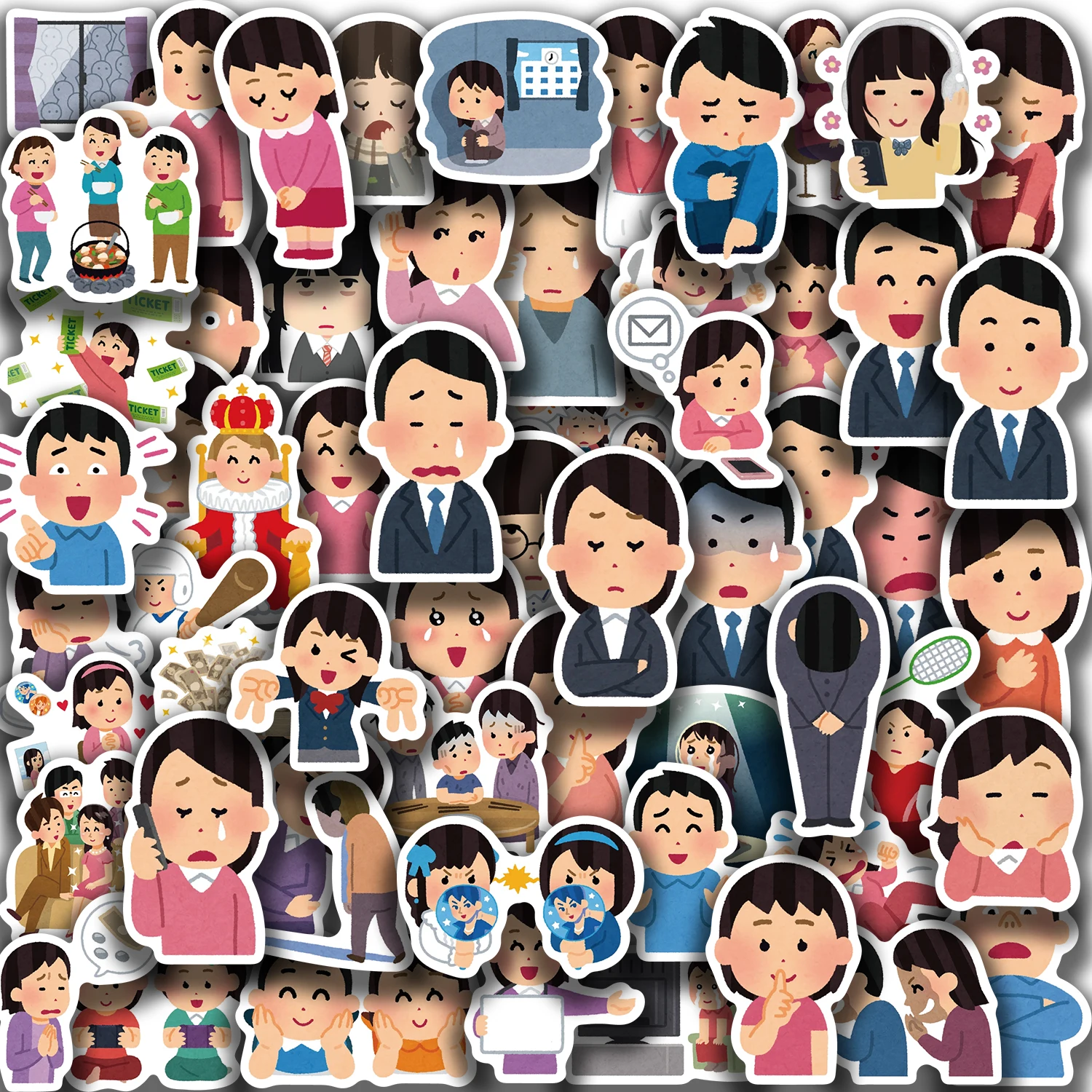 64PCS Cartoon Workplac Japanische Charakter Sammelalbum Graffiti Notebook DIY Gepäck Skateboard Cartoon Graffiti Exquisite Aufkleber – Detail 10