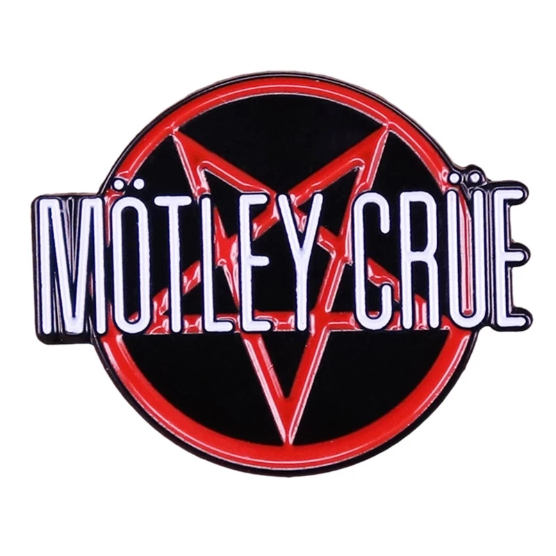 

Эмалированные булавки Motley Crues в виде пентаграммы, рок-группы, музыкальный лацкан, искусственная Джинса, эмалированная брошь, модные ювелирные изделия, подарки