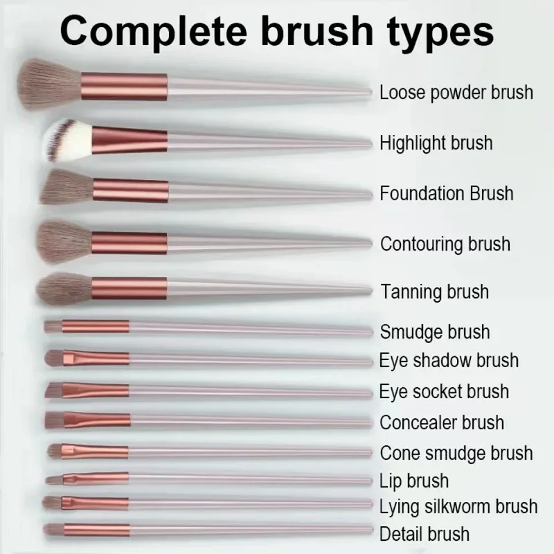 Makeup Brush Set 13Pcs Professional Soft Fluffy For Foundation Blush Powder Eyeshadow Kabuki Blending