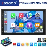 7" Double 2 DIN Android 14 CarPlay Car Stereo Multimedia Video Player GPS Navigation Wifi FM/RDS Bluetooth Multimedia Fit Nissan